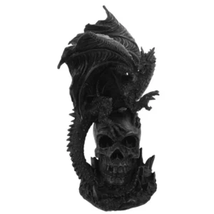 Statue dragon, style gotique, en résine noir