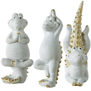 statue crocodile sur fond blanc