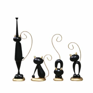 statue ensamble chat sur fond blanc