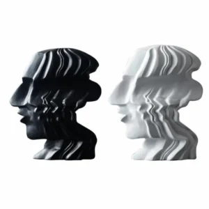 statue tete sur fond blanc